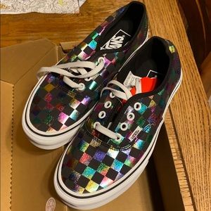 Rainbow checkered vans
